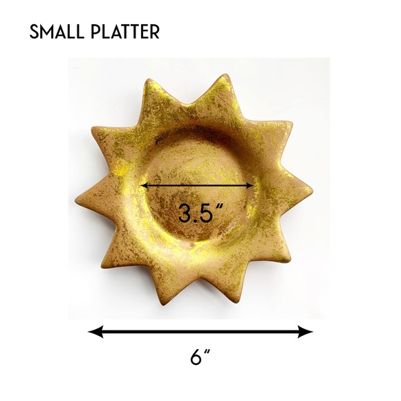 Vintage 90s Celestial Terra Cotta Candle Holders and Sun Ornament Set - Picture 8 of 9